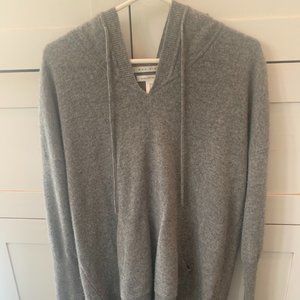 MAX STUDIO CASHMERE HOODIE W POCKET & HI/LO HEM